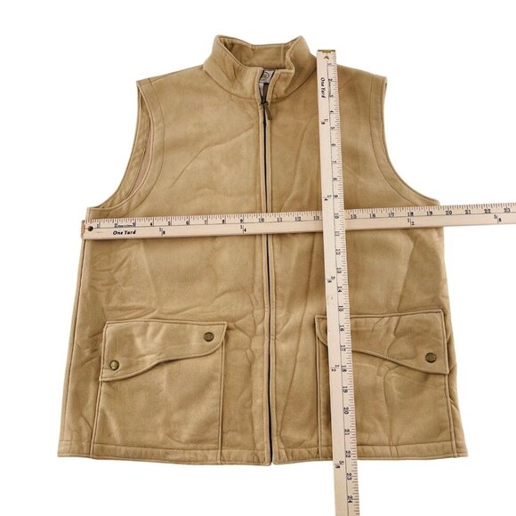 Sleeveless Beige Vest Talbots Size Small Faux Suede Women's Outerwear - Picture 4 of 5